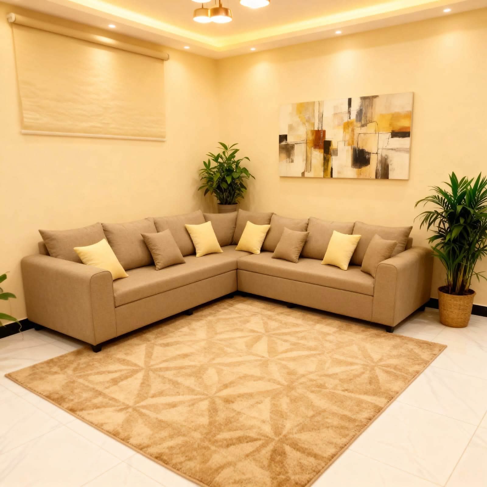 نموذج من أعمال الكنب والستائر المنفّذة في الرياض